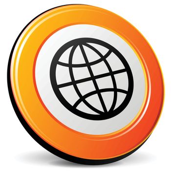 illustration of globe 3d design orange icon
