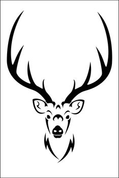 Vector illustration : Deer symbol on a white background.
