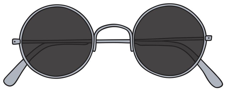 Hand drawing of a classic roun black glasses
