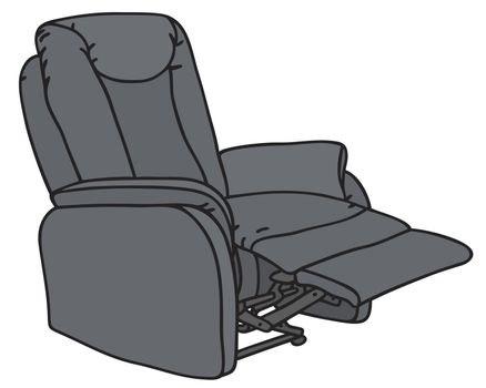 Hand drawing of a big TV armchair