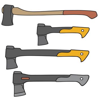 Hand drawing of four classic and modern axes