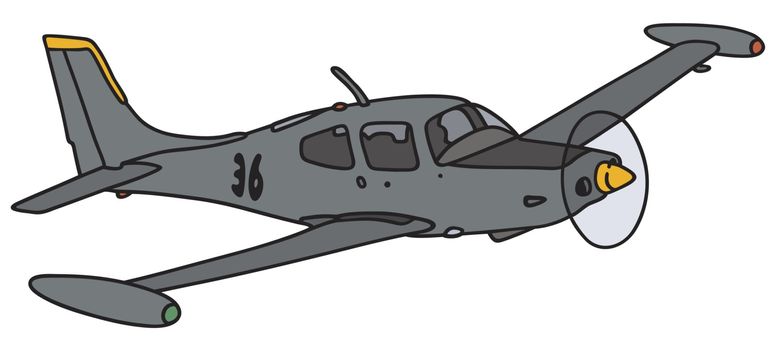 Hand drawing of a small military watch propeller aircraft - not a real model