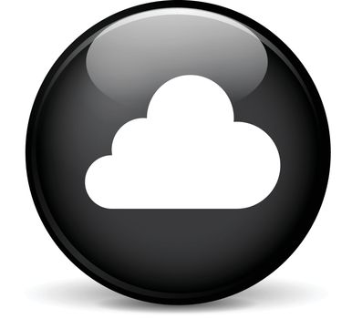 Illustration of cloud modern design black sphere icon