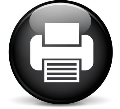 Illustration of printer modern design black sphere icon