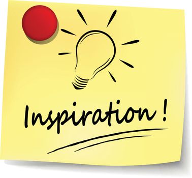 illustration of inspiration yellow note concept sign