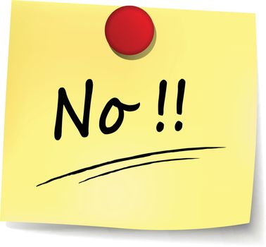 illustration of no yellow note concept sign