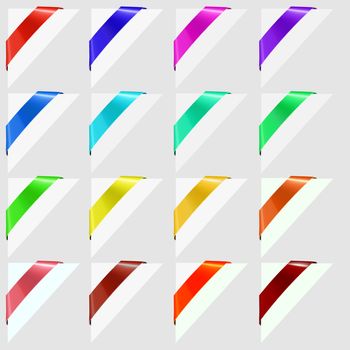 Colorful Corners Marks Isolated on Grey Background.