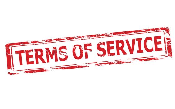 Rubber stamp with text terms of service inside, vector illustration