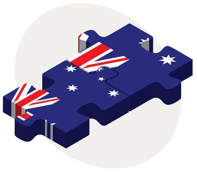 Vector Image - Australia and Australia Flags in puzzle isolated on white background

