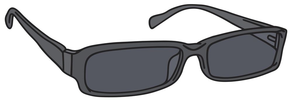 Hand drawing of a retro black glasses