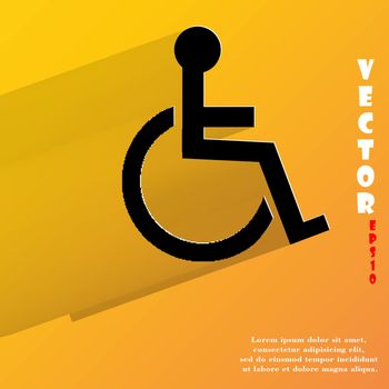 disabled. Flat modern web button with long shadow and space for your text. Vector. EPS10