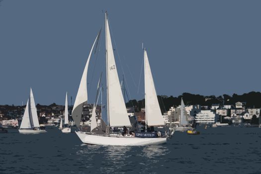 Gipsy Moth IV sailboat sailing on the solent