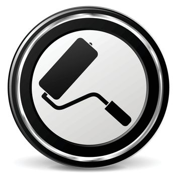 illustration of paint roller black and silver icon