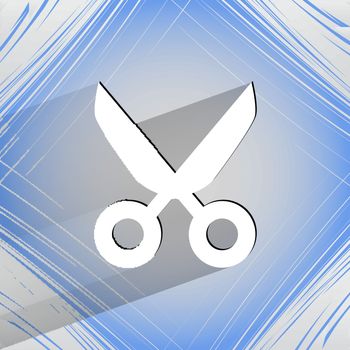 Scissors. Flat modern web design on a flat geometric abstract background Vector. EPS10