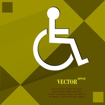 disabled. Flat modern web design on a flat geometric abstract background Vector. EPS10