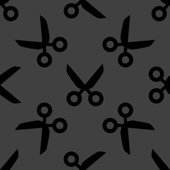Scissors web icon. flat design. Seamless pattern. Vector EPS10