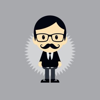 mustache young man theme vector art graphic illustration