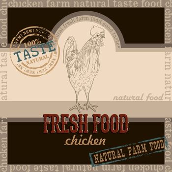 label design for a natural fresh chicken meat