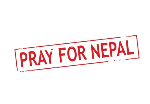 Rubber stamp with text pray for Nepal inside, vector illustration