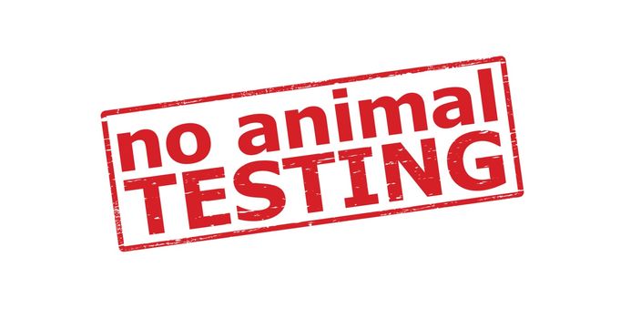 Rubber stamp with text no animal testing inside, vector illustration