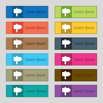 Information Road  icon sign. Set of twelve rectangular, colorful, beautiful, high-quality buttons for the site. Vector illustration