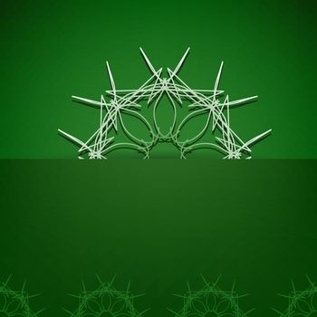 Green Symbolic Background. Abstract Green Ornamental  Pattern.