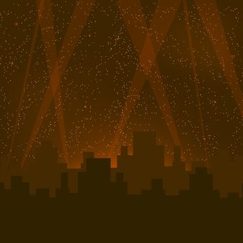 Abstract Night City Background. Night City Buildings Silhouettes