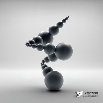 3d abstract spheres composition. Vector illustration. Can be used for presentations and design.