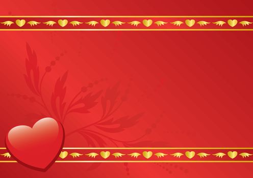 vector red card with golden decor
