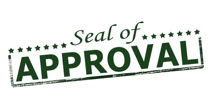 Rubber stamp with text seal of approval inside, vector illustration
