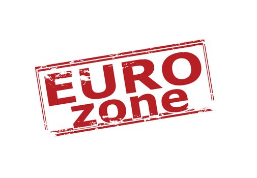 Rubber stamp with text euro zone inside, vector illustration
