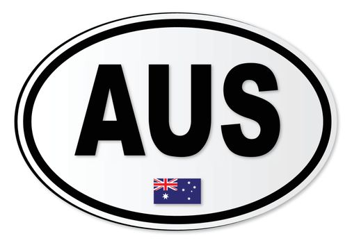 The AUS plate attached to vehicles from Australia traveling abroad