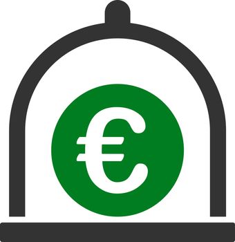 Euro standard icon from Business Bicolor Set. Vector style: flat bicolor symbols, green and gray colors, rounded angles, white background.