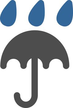 Rain protection icon from Business Bicolor Set. Vector style: flat bicolor symbols, cobalt and gray colors, rounded angles, white background.