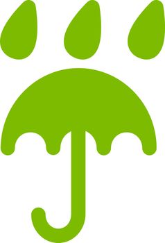 Rain protection icon from Business Bicolor Set. Vector style: flat symbols, eco green color, rounded angles, white background.