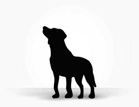Vector Image - dog silhouette in default pose isolated on white background
