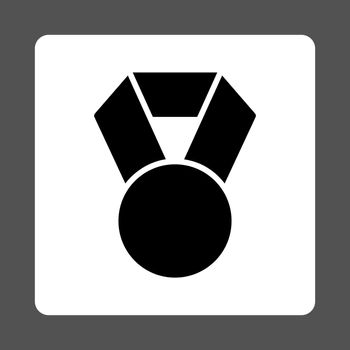 Achievement icon from Award Buttons OverColor Set. Icon style is black and white colors, flat rounded square button, gray background.