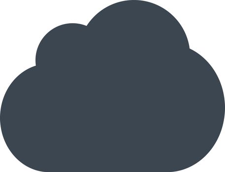 Cloud icon from Primitive Set. This isolated flat symbol is drawn with smooth blue color on a white background, angles are rounded.