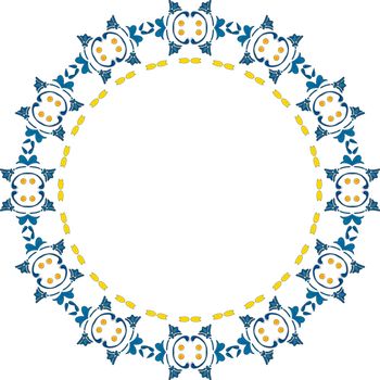 Decorative illustrated circle frame