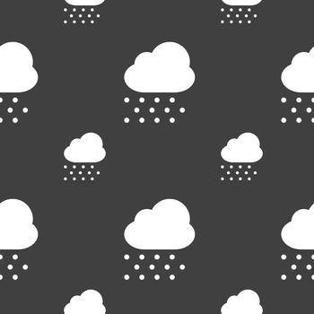 snowing icon sign. Seamless pattern on a gray background. Vector illustration