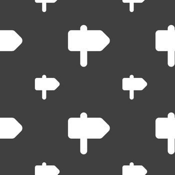 Information Road icon sign. Seamless pattern on a gray background. Vector illustration