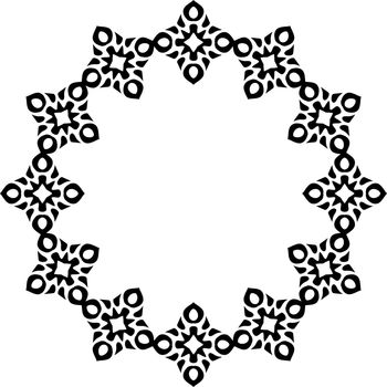 Decorative illustrated circle frame made of black elements