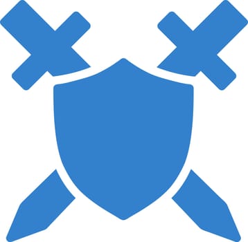 Guard icon from Commerce Set. Vector style is flat symbol, cobalt color, rounded angles, white background.