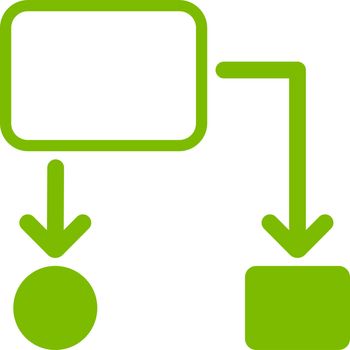 Scheme icon from Commerce Set. Vector style is flat symbol, eco green color, rounded angles, white background.