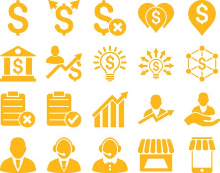 Trade business and bank service icon set. These flat icons use %icon_colors%. Images are isolated on a white background. Angles are rounded.