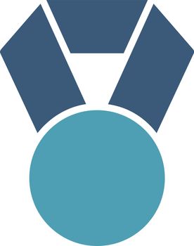 Achievement icon from Competition & Success Bicolor Icon Set. Vector style is flat bicolor symbols, cyan and blue colors, rounded angles, white background.