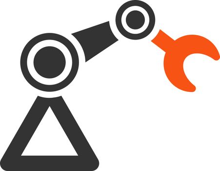 Manipulator icon. This flat vector symbol uses orange and gray colors, rounded angles, and isolated on a white background.