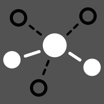 Structure icon. This flat vector symbol uses black and white colors, rounded angles, and isolated on a gray background.