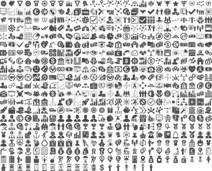 Application Toolbar Icons. 576 flat icons use gray color. Vector images are isolated on a white background. 