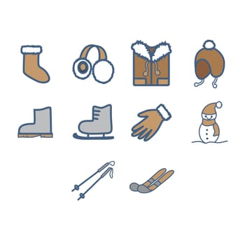 A collection of winter season related stuff icon